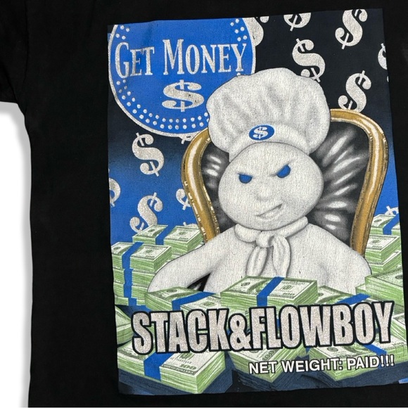 Vintage Y2K Gangster Pillsbury DoughBoy T-Shirt - Picture 2 of 3